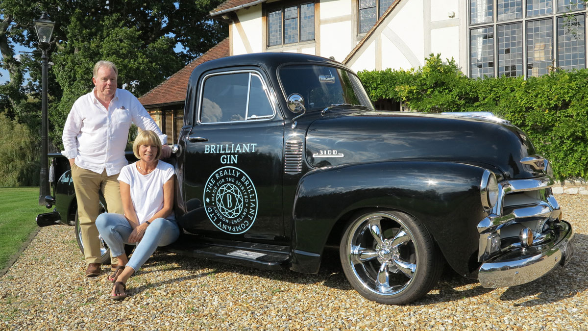 Brilliant Gin founders with their classic Chevy truck